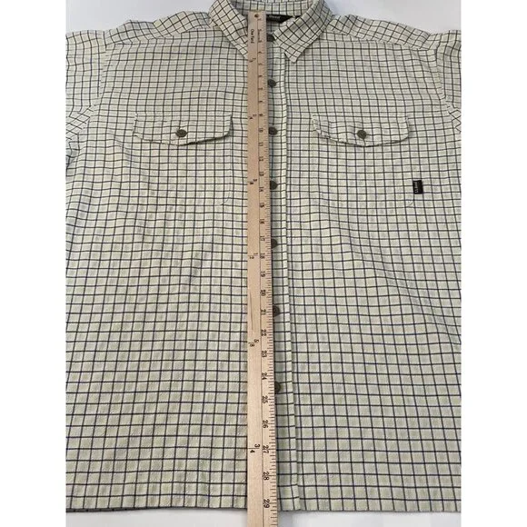 LL Bean Outdoors Textured Long Sleeve Shirt Camping Men’s L Reg Khaki Check - Picture 12 of 16